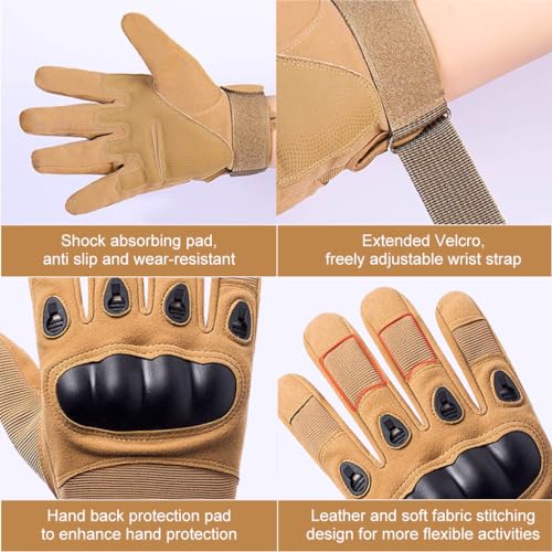 Proberos Riding Gloves for Men, Touchscreen Motorcycle Gloves with Hard Knuckle for Outdoor Sports and Work Tactical Gloves Suitable for Cycling Motorcycle Hiking Climbing Lumbering (L) Proberos Riding Gloves for Men, Touchscreen Motorcycle Gloves with Hard Knuckle for Outdoor Sports and Work Tactical Gloves Suitable for Cycling Motorcycle Hiking Climbing Lumbering (L)